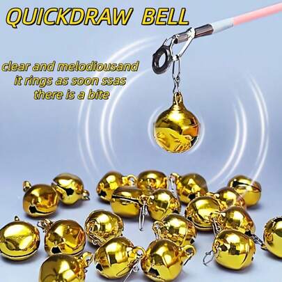 1pc/5pcs/10pcs Fishing Bells, Durable Quick Clip, Used For Night Fishing And Ice Fishing Bite Alarm, Easy To Install, Anti-Loosening Design, Suitable For Freshwater And Saltwater Fishing, Fishing Rod Accessories, Essential For Fishing Enthusiasts, Vivid Accessories, Sturdy Structure