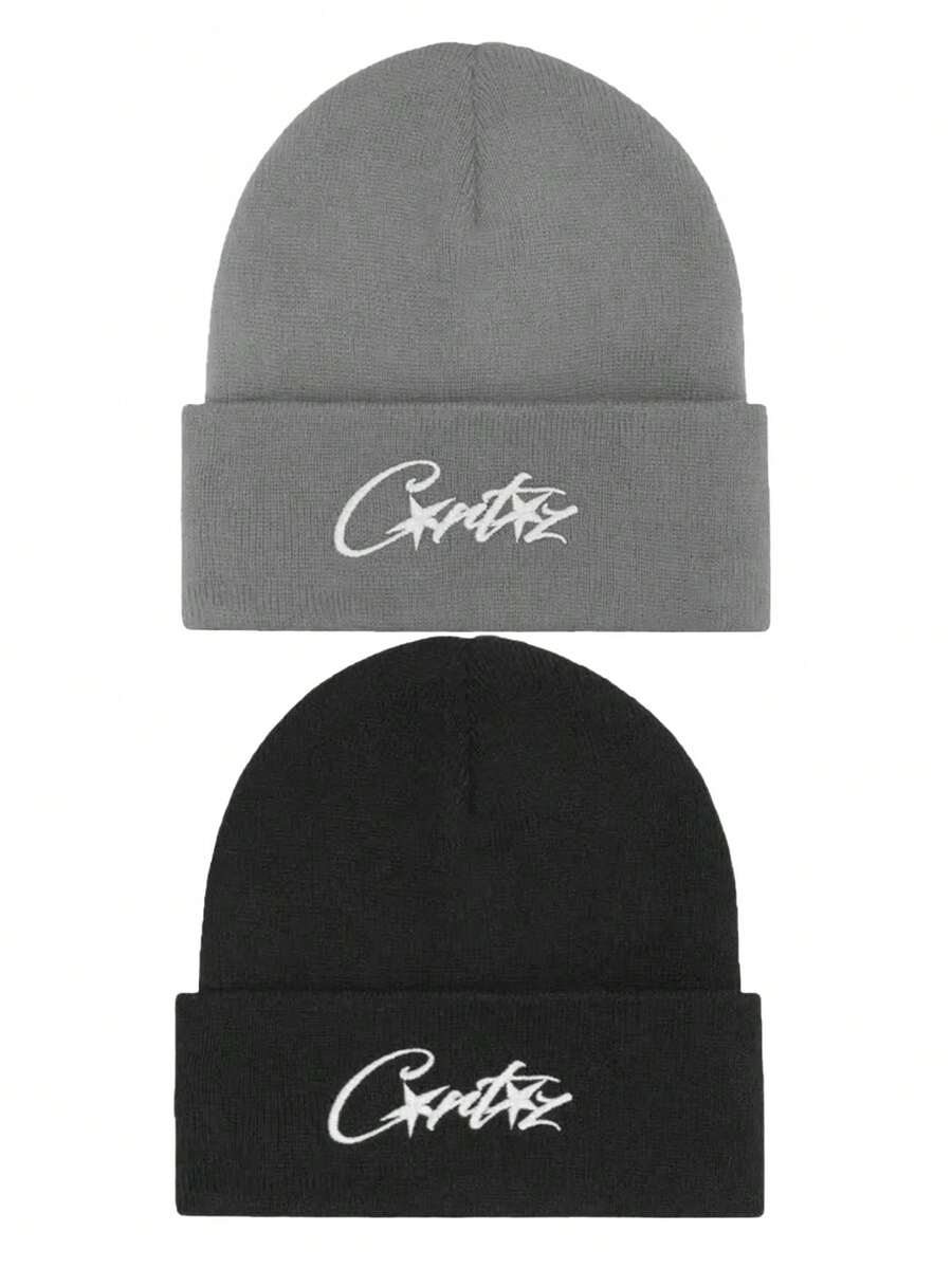 قبعة بيني محبوكة للشارع، قبعة رأس كاجوال هيب هوب، قبعة جمجمة ناعمة ودافئة للشتاء والخريف، قبعة بيني مطاطية وواسعة بطراز Y2K، أساسيات الملابس اليومية، قبعات ذات لون واحد بسيطة، إكسسوارات رأس قابلة للتنفس ومريحة للمظهر الحضري للرجال في الشتاء - قبعة محبوكة - مشاهدة 1