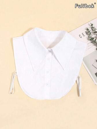 1pc Women's Solid Color Exaggerated Pointed Collar False Collar Sweater Undershirt Decoration Shirt, Versatile For Daily Wear