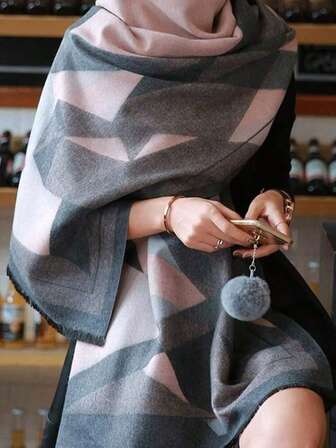 Thick Oversized Shawl Scarf For Women, Versatile For Air-Conditioned Office, Warm & Suitable For Autumn/Winter