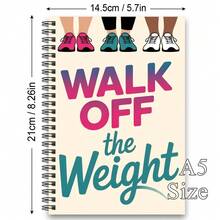 Sổ nhật ký giảm cân gáy xoắn kèm thử thách đi bộ - Bao gồm theo dõi bước chân, lập kế hoạch mục tiêu thể dục, đo chiều dài chân, biểu đồ cân nặng - Nhật ký sức khỏe tạo động lực, sổ ghi chép tập luyện dành cho cả nam và nữ. - Nhiều màu - Xem 2