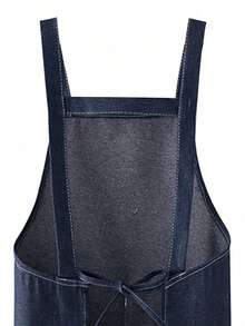 Denim Apron Soft - Unisex Bib Apron With Multifunctional Tool Pocket - Blue - View 4