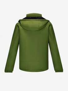 CAMEL CROWN Men's Ski Jacket, Warm Snow Jacket, Waterproof Windproof Hooded Work Coat, Single Board Ski Jacket - Green - View 7