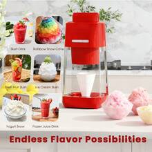 Electric Shaved Ice & Snow Cone Machine, Makes Fluffy Hawaiian Ice With Stainless Steel Blades, Ice Mold Included-A Fun Holiday Gift For Families, Parties & Christmas Treats - US A Type Plug(110-127V) - View 4