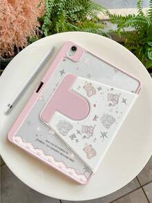 1. 适用于 iPad 10/9/11 的 2025 款双面高清印花爱心蝴蝶结猫咪图案 Y 型平板电脑保护套，透明亚克力后盖，耐磨防摔，自动唤醒/睡眠，多角度支撑带笔槽，办公学习必备，非磁性保护套。2026 款圣诞/新年礼物 - 彩色 - 查看 7