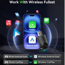 Spedal Adaptador inalámbrico 2 en 1 para CarPlay y Android Auto, conector enchufable y listo para iOS 10+ y Android 11+, con puertos USB-A/USB-C duales, compatible con vehículos de 2016 en adelante con CarPlay cableado de fábrica - CL-325 - Ver 4