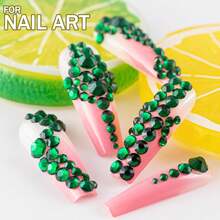 Two Packs Of Flatback Rhinestones 4520 Pcs Colorful Nail Art Rhinestones Flatback Crystal Colorful+Transparent White Rhinestone With Picker Pencil And Tweezer For Nail Art And Decoration - 33 Một gói màu xanh đậm - Xem 4