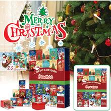 Calendario de Adviento de Navidad con rompecabezas, juguete creativo, caja de regalo con rompecabezas y calendario de Adviento sorpresa de Navidad. - Rojo - Ver 1