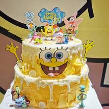 1 Bộ Trang Trí Bánh Kem SpongeBob SquarePants, Mô Hình Nhân Vật Hoạt Hình Dễ Thương Mr. Krabs & Squidward, Trang Trí Bánh Sinh Nhật Trẻ Em, Phụ Kiện Trang Trí Bánh Tiệc - Nhiều màu - Xem 1
