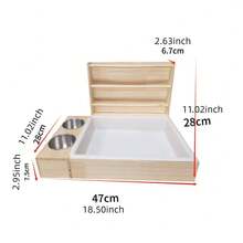 1个木制兔子干草喂食器，立式干草架，适用于小型宠物，多功能趣味干草喂食器 - 彩色 - 查看 2