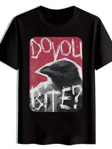 Camiseta negra para hombres con gráfico de banda de rock vintage - Diseño ;DOVOLI BITED;. Cuello redondo casual de manga corta. Top de Verano de Poliéster para Fanáticos de la Música. Ideal para la playa. Viajes; Festivales. Camiseta de música - Negro - Ver 7