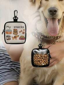 1pc Dog Print Semi-Transparent Dog Treat Bag, Pet Training Set With Hook And Zipper - Pet Poop Bag, Small Dog Pet Training Walking Bag - Multicolor - View 7