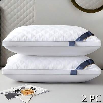 1/2pcs Ergonomic Knit Neck Pillows – Luxurious Bed Pillows, Super Soft Breathable Bedding Pillow, Multi-Position Sleeping, Suitable For Insomniacs, Ideal For Bedroom Livingroom And RV, White