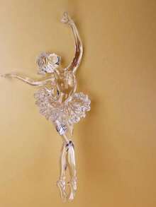 2 件透明水晶驯鹿雕像，亚克力鹿雪景装饰，圣诞节餐桌装饰，家居装饰，派对礼物 - 彩色 - 查看 10