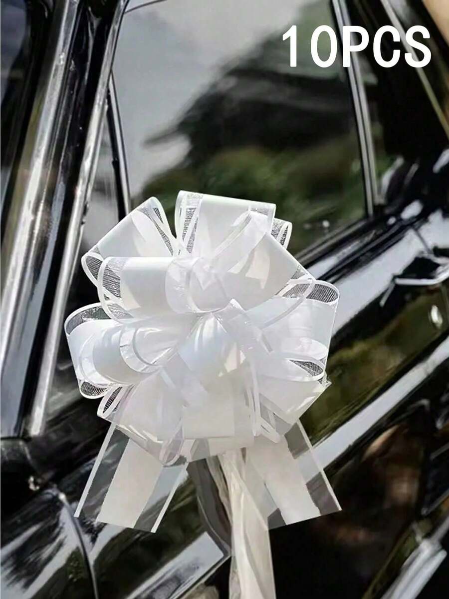10 chiếc nơ trang trí xe cưới, ruy băng gói quà, ruy băng trang trí cửa xe cưới màu hồng/trắng/đỏ, ruy băng trang trí đám cưới, ruy băng trang trí cầu thang, trang trí tay nắm cửa, nơ trang trí quà cưới, thích hợp để trang trí bàn ghế cưới, gói quà, trang trí hộp hoặc hoa, trang trí quà kỷ niệm. - Nhiều màu - Xem 1