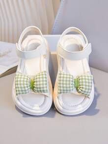 New Girls Sandals With Flower & Bow Decor, Cute & Versatile Baby/Kids Sandals - Beige - View 3