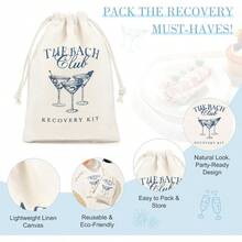 DCEELGON 10 Pack The Bach Club  Bags For Bachelorette Birthday Party Favors Gifts 5" X 7" Drawstring Recovery Kit Goodie Pouch Girls Trip Emergency Plies Navy Blue - TheBachClubNavyBlue - Xem 3