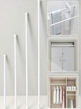 No-Install Shower Curtain Rod; No-Drill Window Curtain Rod; Balcony Drying Rack; Wardrobe Hanging Rod Extendable