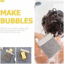 Bolsa De Jabn De Malla Con Cordn 2 Piezas Para Bao Hogar Bolsa Exfoliante Que Facilita Espuma Y Secado Rpido Tamao Compacto 5.7X4.7X0.15 Pulgadas - Como Se Muestra - Ver 3