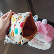 1个加厚加大毛绒仓鼠棉窝，温暖冬季藏身处，可拆卸水洗