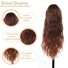 Curly Ponytail Hair Clip, Ombre Wavy Ponytail Hair Extensions, Fluffy & Fashionable Highlights Ponytail Wig - Multicolor - View 5