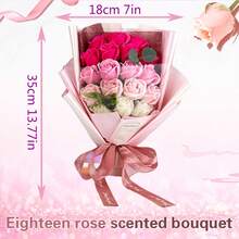 18pcs/Set Rose Flower Bouquet Scented Soap, 4 Colors Available (Red, Blue, Purple, Pink), Gift Box Packaging, Romantic & Elegant, Handmade, Long-Lasting Fragrance, Ideal For Valentine's Day Home Decor - Multicolor 6 - View 6