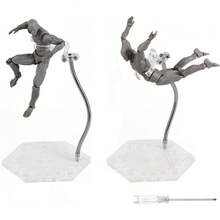 TendenciaBase de exhibición para figuras de acción NovaViva con brazo de soporte metálico ajustable, base de soporte para exhibición de figuras de acción compatible con HG RG SD SHF Gundam 1/144 juguete conCalidad premium - 2pcs Negro - Ver 1