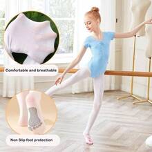 Silkglory - Medias de ballet para nias, ultra suaves, para nias, medias de ballet para nios, de 3 a 14 aos - 3-5 Años + Blanco - Ver 3