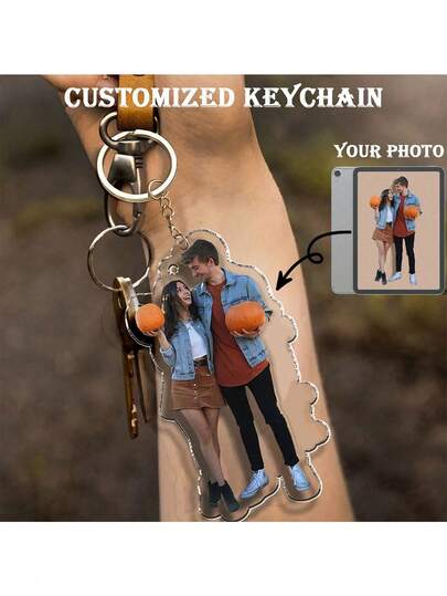 1 pieza Llavero personalizado con foto, llavero de acrílico personalizado, regalo personalizado único, regalo del Día de San Valentín, regalo de Navidad, decoración navideña, regalo de aniversario, regalo personalizado ideal, regalo único para familia, amigos, novia, novio, adecuado para Navidad, Día de San Valentín, aniversario, cumpleaños