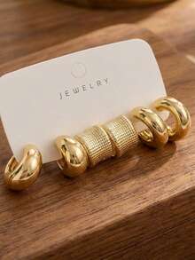 Set de 6-18 cercei eleganți cu motive florale, lacrimă, inimă, spirală, combinație geometrică, la modă și versatili, potriviți pentru întâlniri, vacanțe, purtare zilnică, petreceri, sărbători, cadouri pentru femei - Aur - Vizualizare 9