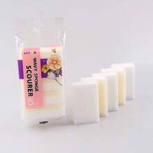 5PCS White Sandwich Sponge Scouring Pad - White - View 4