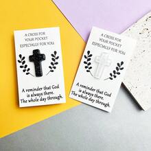 6 pièces /12 pièces Pendentif croix Carte de bénédiction de poche Souvenir populaire pour la famille et les amis Cadeau parfait pour Noël, Thanksgiving, Nouvel An et les moments sacrés de la vie Cadeau de souvenir de fête Conception élégante et colorée Éléments décoratifs de croix - Multicolore - Voir 5