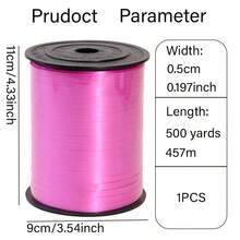 0.5cm Wide Thickened Gift Wrapping Ribbon, 250m And 500m Length Options, Suitable For Gift Wrapping, Holiday Decoration, Christmas, Valentine's Day And Other Festivals - Multicolor - View 6