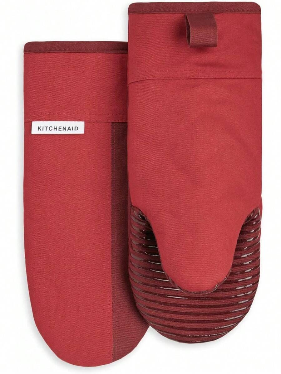 Beacon - Juego de Guantes Antideslizantes para Horno de Dos Tonos, Color Rojo pasión, Burdeos, 5.7 x 13 Pulgadas, 2 Piezas - 1 - Ver 1