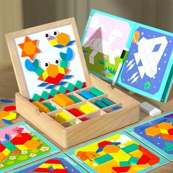 1 Set Magnetic Geometric Creative Puzzle Toy, Funny Building Blocks Assembly Toy, Creativity Imagination Hand-Eye Coordination Development, Perfect Gifts For Birthday Party Christmas Thanksgiving Halloween Day Gifts For Boys Girls