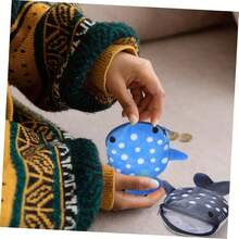 HONMEET 2piezas Monederos De Tiburn De Peluche Nias Estuche De Monedas Cierre De Cartera y Ldica Para Almacenar Monedas y Llaves - inicial - Ver 5