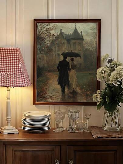 1 pieza Impresión artística de pareja en estilo Dark Academia, decoración de pared romántica victoriana, pintura de escena de biblioteca vintage, arte de pared Dark Academia, regalo del Día de San Valentín, regalo de pareja, decoración de dormitorio, decoración de sala de estar, decoración de oficina, decoración de cocina, arte de pared, decoración de pared, decoración del hogar, decoración de habitación, arte de pared en lienzo, póster, arte de pared enmarcado, marco opcional