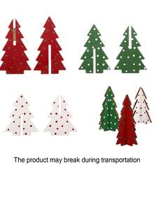 Juego de árboles de Navidad - 3 piezas de decoraciones de escritorio de madera con estampado de lunares, adecuado para centro de mesa festivo y decoración navideña de bandeja escalonada. 3 piezas de árboles de Navidad rústicos de mesa, decoración navideña rústica de granja para el hogar, centros de mesa navideños para mesa pequeña, árboles de Navidad para bandejas escalonadas (estilo de lunares 3D). - Multicolor - Ver 7