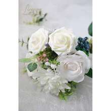 Artificial Flowers 25pcs Real Looking Ivory Foam Fake Roses With Stems For DIY Wedding Bouquets White Bridal Shower Centerpieces Arrangements Party Tables Drations,34522830 - 青碧色 - 查看 5
