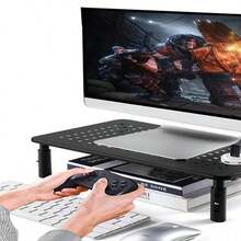 3 Height Ergonomic Monitor Metal Stand Riser Computer PC Monitor Mesh Platform - Negro - Ver 9