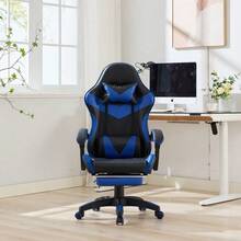 Gaming Chairs - Black+Blue + Upholstered + Foam - View 8