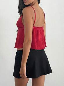 Stand Out In Style With Our Champagne Floral V-Neck Camisole - Available In S, M, L - Đỏ - Xem 4