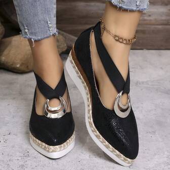 Women's Wedge Pointed Toe Slip-On Espadrille Shoes