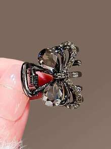 2pcs/4pcs Women's Alloy Rhinestone Crystal Flower Hair Claw Clips, Elegant Luxury Hair Accessories, Romantic Glamorous Hair Clips For Parties, Suitable For Daily Work Commute Hair Bow Hair Clutch - Multicolor - View 5