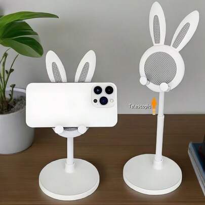 2026年新款畅销可爱手机支架，可调节兔子手机支架，桌面可爱兔子手机支架，兼容所有手机桌面支架，可爱手机支架，手机配件，办公空间配件，兔子造型，趣味装饰，包装盒采用独立设计的兔子手机支架图案