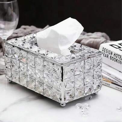 Modern Minimalist Crystal Paper Box, Living Room Tissue Box, Creative Luxury High-End Paper Box, Suitable For Dining Room And Living Room Tissue Storage