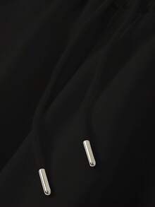 Ladies Casual Sports Autumn And Winter Warm And Fleece Sweatpants Letter Printed Fashion All-Match Fleece Sweatpants - Black - View 5