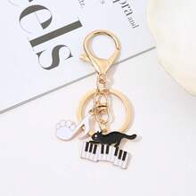 1pc Artistic Piano Note Cat Keychain, Car Key Chain, Couple Bag Pendant, Student Gift, Bag Charm, Suitable For Women And Girls As Gift And Souvenir, Bag Accessory, Gothic Y2K Bag Lanyard - Multicolor - View 6