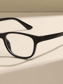 1 Pair Women's Oval Casual Street Style Fashion Flat Glasses, Made Of Quality Materials To Protect Eyes. Comfortable And Fit Facial Shape, Suitable For Daily Decoration, Reading, Gaming, Computer, Back To School, Anti-Fatigue - Black - View 4