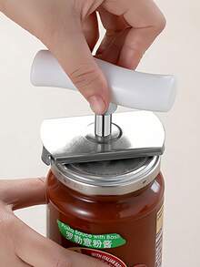 Stainless Steel Twist Cap Can Opener, Multi-Function Rotating Adjustable Bottle/Can Lid Opener, Suitable For Those With Weak Hand Strength And Arthritis, Convenient Kitchen Can Opener, Easy To Use As Bottle Opener/Can Opener/Tin Opener, Kitchen Gadget, Household Essential
